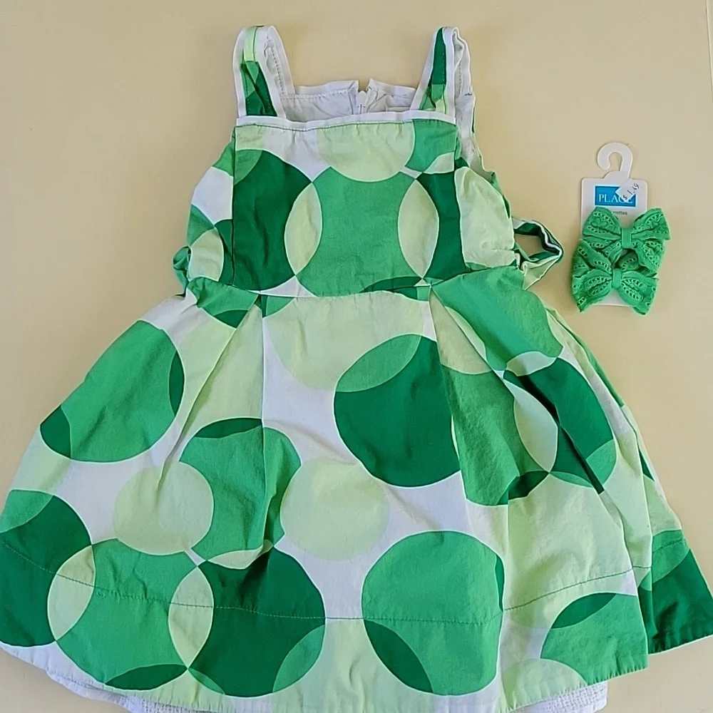 Childern's Place Fit and Flare Dress with Barrettes, Size 3T